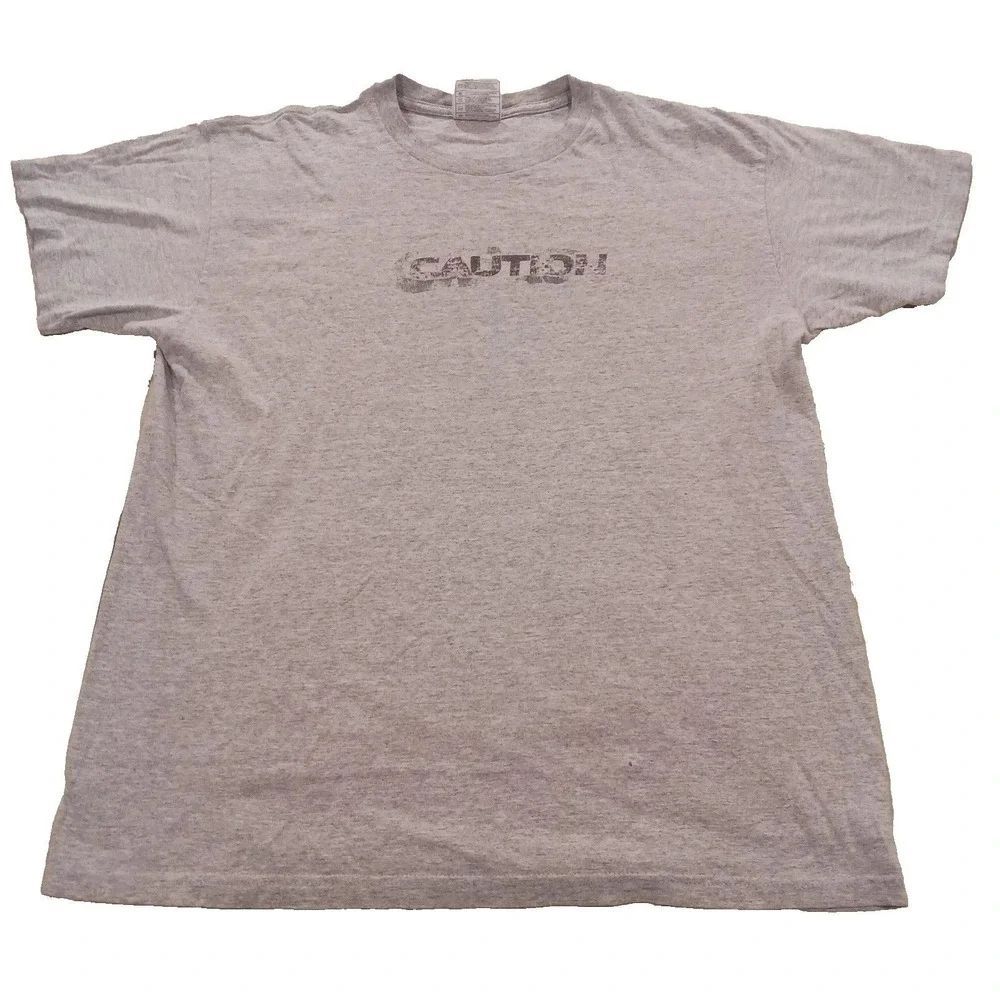 Vintage Nike Caution I Will Play To Win Graphic T-Shirt Gray XL Made in USA
